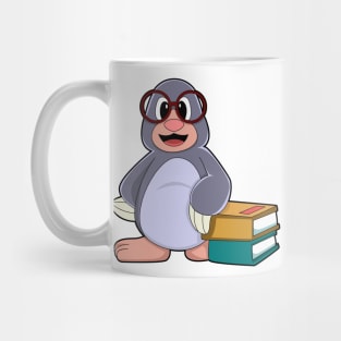 Mole with Glasses & Books Mug